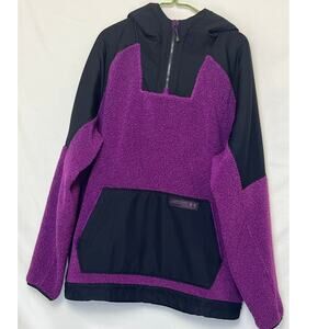 Under Armour Men 2XL Purple Black Mission Bouclé 1/4 Zip Pullover Jacket 1366094